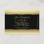 ブラックブラウングラデーションモノグラム暗黒金ゴールドデコールフレーム 名刺 (裏面)
