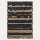 ブラックブラウンストライプズ スローブランケット (正面縦)