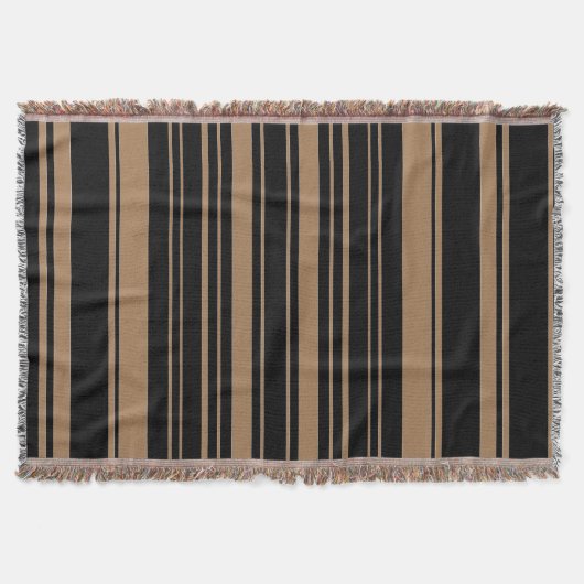 ブラックブラウンストライプズ スローブランケット (正面)