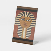 ブラックブラウンタンキングタットデザイナークロシェプリント 台座サイン (正面)