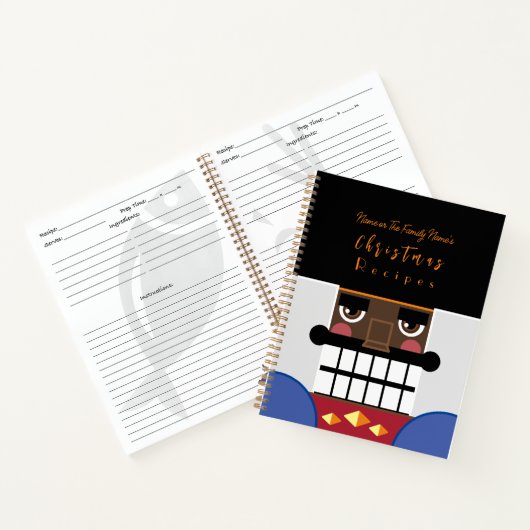 ブラックブラウンナツクラッカークリスマスレシピクックブック ノートブック (内部)