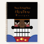 ブラックブラウンナツクラッカークリスマスレシピクックブック ノートブック (正面)