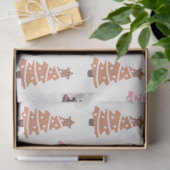 ブラックブラウンピンクのクリスマスツリーホワイトクリスマス 薄葉紙 (ギフト)