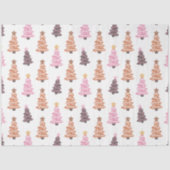 ブラックブラウンピンクのクリスマスツリーホワイトクリスマス 薄葉紙 (正面)