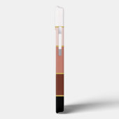 ブラックブラウンピーチピンクシックなカラーブロックストライプ Case-Mate iPhoneケース (裏面 / 左)