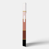 ブラックブラウンピーチピンクシックなカラーブロックストライプ Case-Mate iPhoneケース (裏面 / 右)