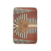 ブラックブラウンファローキングタットアーティザンクロシェプリント バスマット (正面縦)