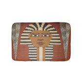 ブラックブラウンファローキングタットアーティザンクロシェプリント バスマット (正面)