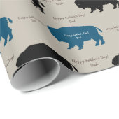 ブラックブラウンブルー素朴バッファローカスタムカラー ラッピングペーパー (ロールコーナー)