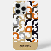 ブラックブラウンベージュオレンジミッドセンチュリーアートパターン Case-Mate iPhoneケース (裏面)