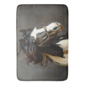 ブラックブラウンホワイトホースランニングズ バスマット (正面縦)