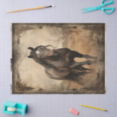 ブラックブラウンホースのデコページティッシュペーパー 薄葉紙 (クラフト)