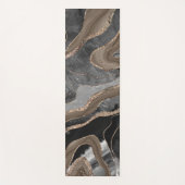 ブラックブラウンマーブルアゲート金ゴールドグリッターグラム#1  ヨガマット (正面)