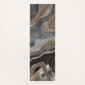 ブラックブラウンマーブルアゲート金ゴールドグリッターグラム#1  ヨガマット (裏面)