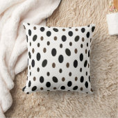 ブラックブラウン水玉模様 クッション (ブランケット)
