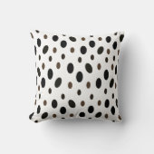 ブラックブラウン水玉模様 クッション (正面)