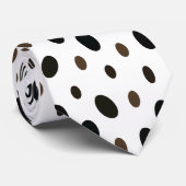 ブラックブラウン水玉模様 ネクタイ (ロール)