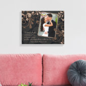 ブラックブラウン結婚フローラ写真テンプレートキャンバス キャンバスプリント (インサイチュ (リビング))