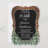 ブラックブラケットスノーウッド&フォレストバースデーパーティー 招待状 (正面)