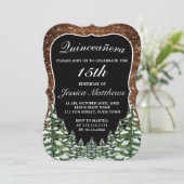 ブラックブラケットスノーフォレストパインティアラキンセアニラ 招待状 (スタンド正面)