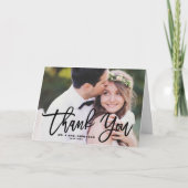 ブラックブラシカリグラフィー スクリプト お礼の写真 サンキューカード (正面)