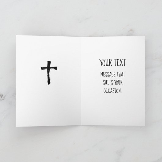 ブラックブラシクロス – クリスチャン芸術的十字架 シーズンカード (内部)