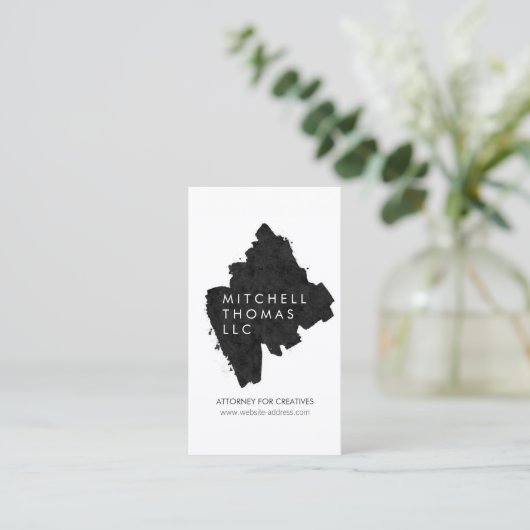 ブラックブラシストローククリエイティブプロフェッショナル 名刺 (スタンド正面)