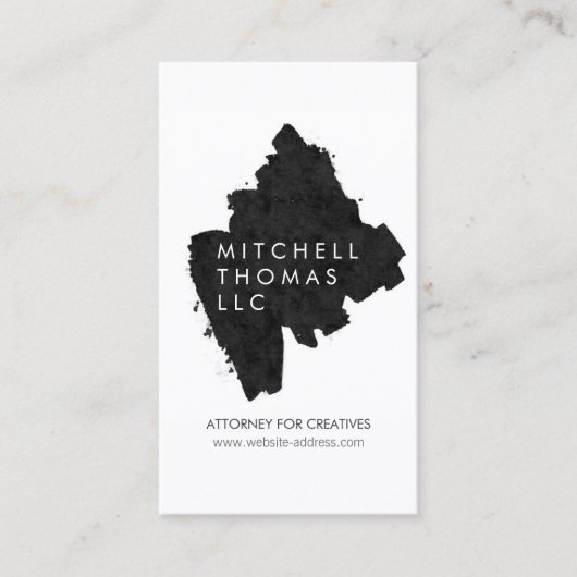 ブラックブラシストローククリエイティブプロフェッショナル 名刺 (正面)