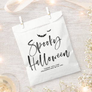 ブラックブラシレタリング不気味ハロウィーン フェイバーバッグ