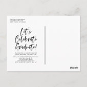 ブラックブラシレタリング2025年卒業クラス ポストカード (裏面)