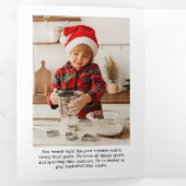 ブラックブラッシュストロークプレイドフォトトリフォールドホリデーカード 三つ折り案内状 (内部最初)