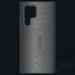 ブラックブラッシュドアルミニウムプリント SAMSUNG GALAXY S22 ULTRAケース<br><div class="desc">黒いダークグレーの金属ブラシ仕上げアルミニウムの外観の画像。他の製品および8色で利用可能違う。カスタマイズ可能でオプションのモノグラム</div>