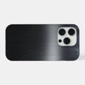 ブラックブラッシュメタルテクスチャiPhone 15 Proケース iPhoneケース (裏面横)
