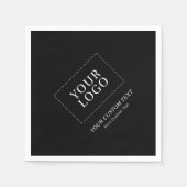 ブラックブランドのカスタムビジネスロゴのプロモーション昼寝 スタンダードカクテルナプキン (正面)