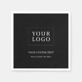 ブラックブランドのカスタムビジネスロゴプロモーション スタンダードカクテルナプキン