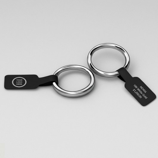 ブラックブランドバーベルジュエリーフォルドバープライスラベル シール