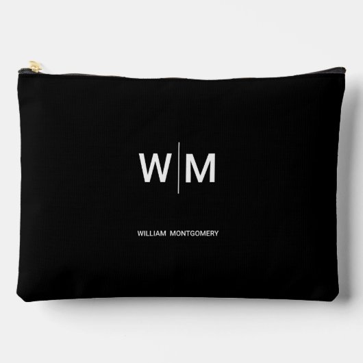 ブラックブランドロゴ | 企業ビジネス会社 アクセサリーポーチ (正面)