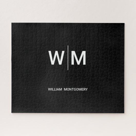 ブラックブランドロゴ | 業務企業の会社 ジグソーパズル (横)