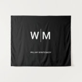 ブラックブランドロゴ | 業務企業の会社 タペストリー (正面(横))