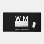 ブラックブランドロゴ | 業務企業の会社 デスクマット (キーボード&マウス)