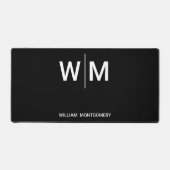 ブラックブランドロゴ | 業務企業の会社 デスクマット (正面)