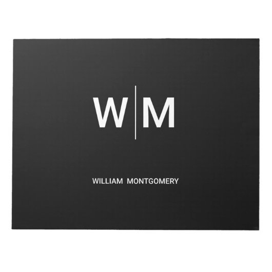 ブラックブランドロゴ | 業務企業の会社 ノートパッド (正面)