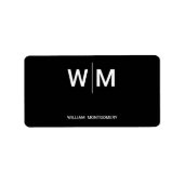 ブラックブランドロゴ | 業務企業の会社 ラベル (正面)