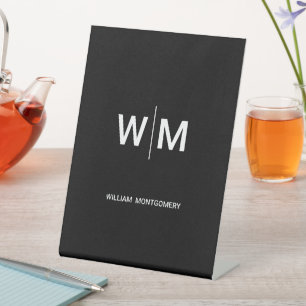 ブラックブランドロゴ   業務企業の会社 台座サイン