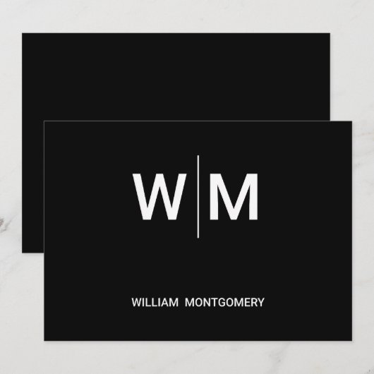 ブラックブランドロゴ | 業務企業の会社 招待状 (正面/裏面)