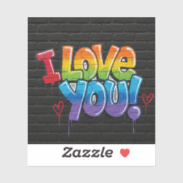 ブラックブリックのグラフィティ I Love You シール