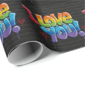 ブラックブリックのグラフィティ「I Love You!」 ラッピングペーパー (ロールコーナー)
