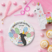 ブラックブリュッセルグリフォン犬の誕生日パーティー ペーパープレート (パーティー)