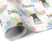 ブラックブリュッセルグリフォン犬の誕生日パーティー ラッピングペーパー (ロールコーナー)