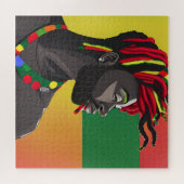 ブラックブルアフリカ系アメリカ人男性ジュネクチキング ジグソーパズル (横)